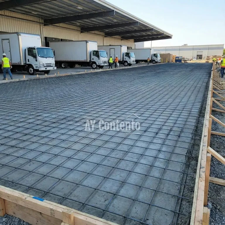 ตะแกรงเหล็กไวร์เมช 7 มิล ปูพื้นลานโหลดสินค้าโรงงาน รับน้ำหนักรถบรรทุกตู้คอนเทนเนอร์