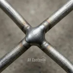 ภาพระยะใกล้รอยเชื่อมจุดตัดของเหล็กไวร์เมช 4 มิล แสดงความแข็งแรงของตะแกรงเหล็กฉีก