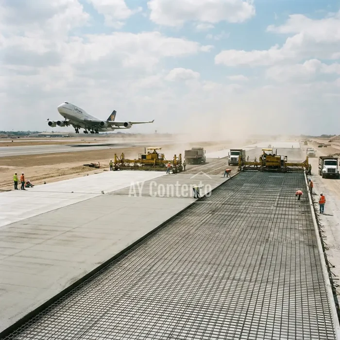 12 mm wire mesh for airport runways and aircraft parking areas; high-impact structural work.