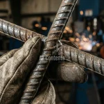 12 mm ribbed wire mesh, grade SD40/SD50, with strong welds, for large-scale infrastructure projects.